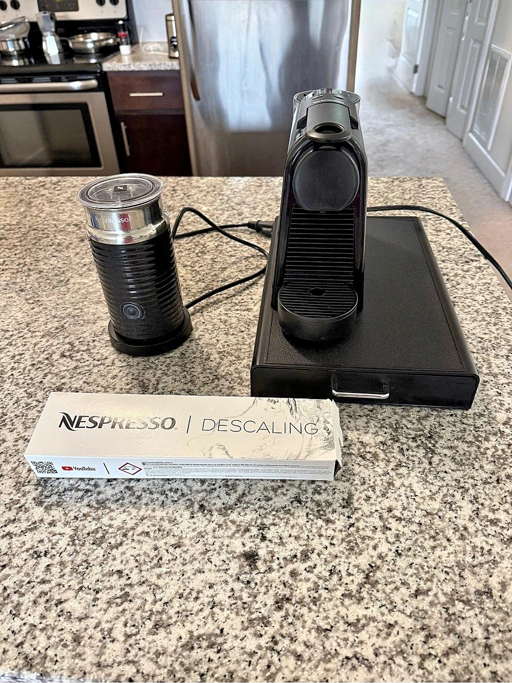 Nespresso Vertuo Next Coffee and Espresso Maker with Aeroccino Bundle Black
